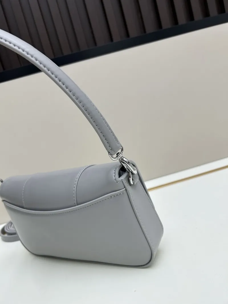 Balenciaga Gray Leather Crossbody Shoulder Bag 02606 - Image 3