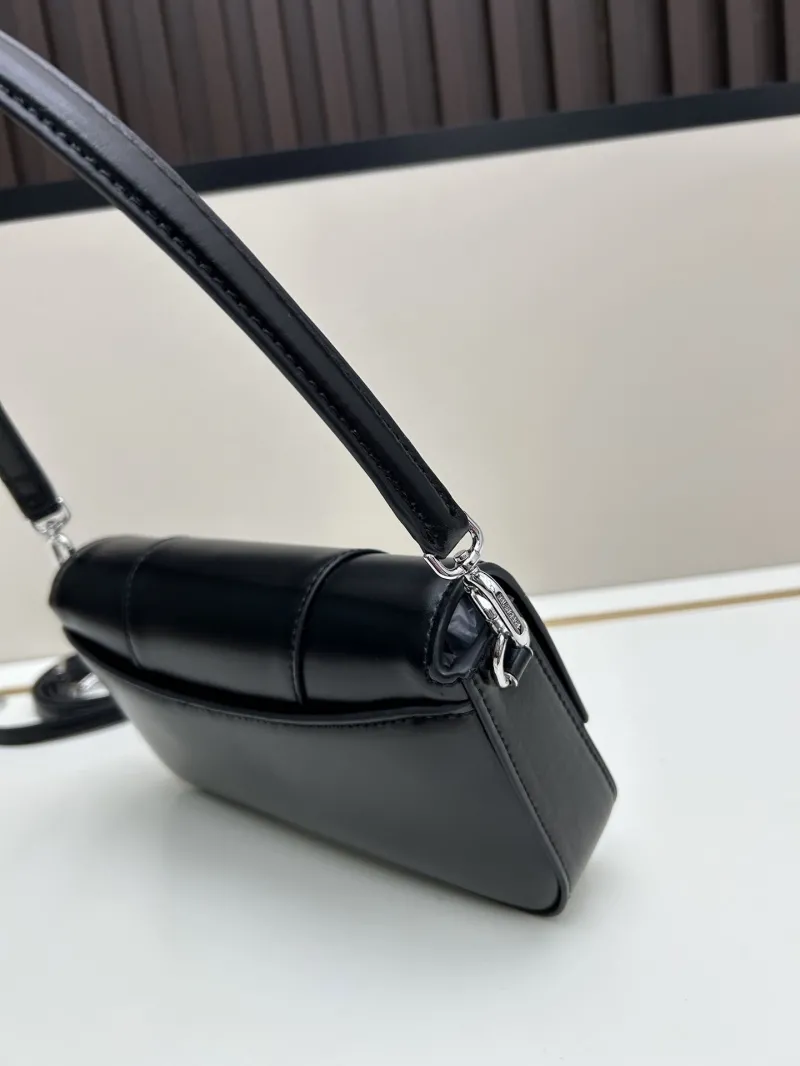 Burberry Black Leather Convertible Shoulder Crossbody Bag 02606 - Image 3