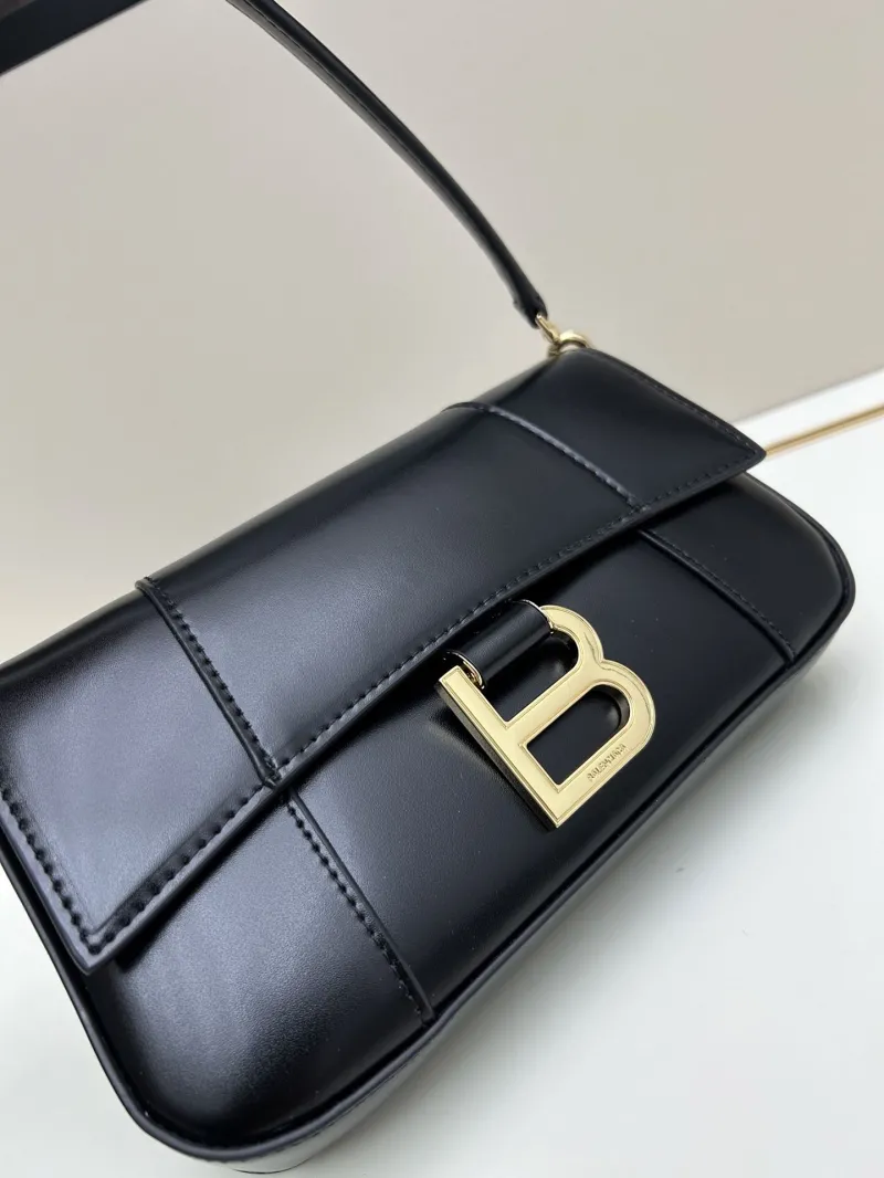 Balenciaga Black Leather Crossbody Shoulder Bag 02606 - Image 4