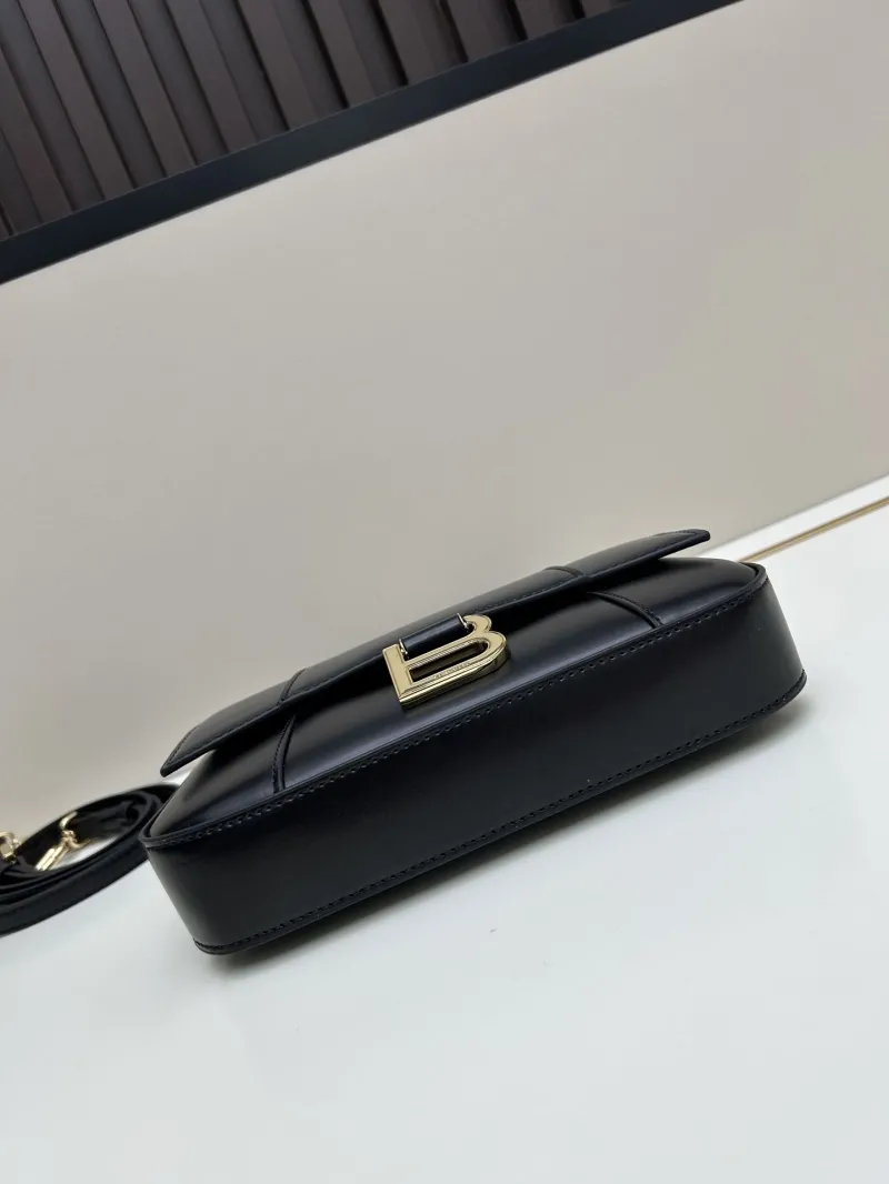 Balenciaga Black Leather Crossbody Shoulder Bag 02606 - Image 5