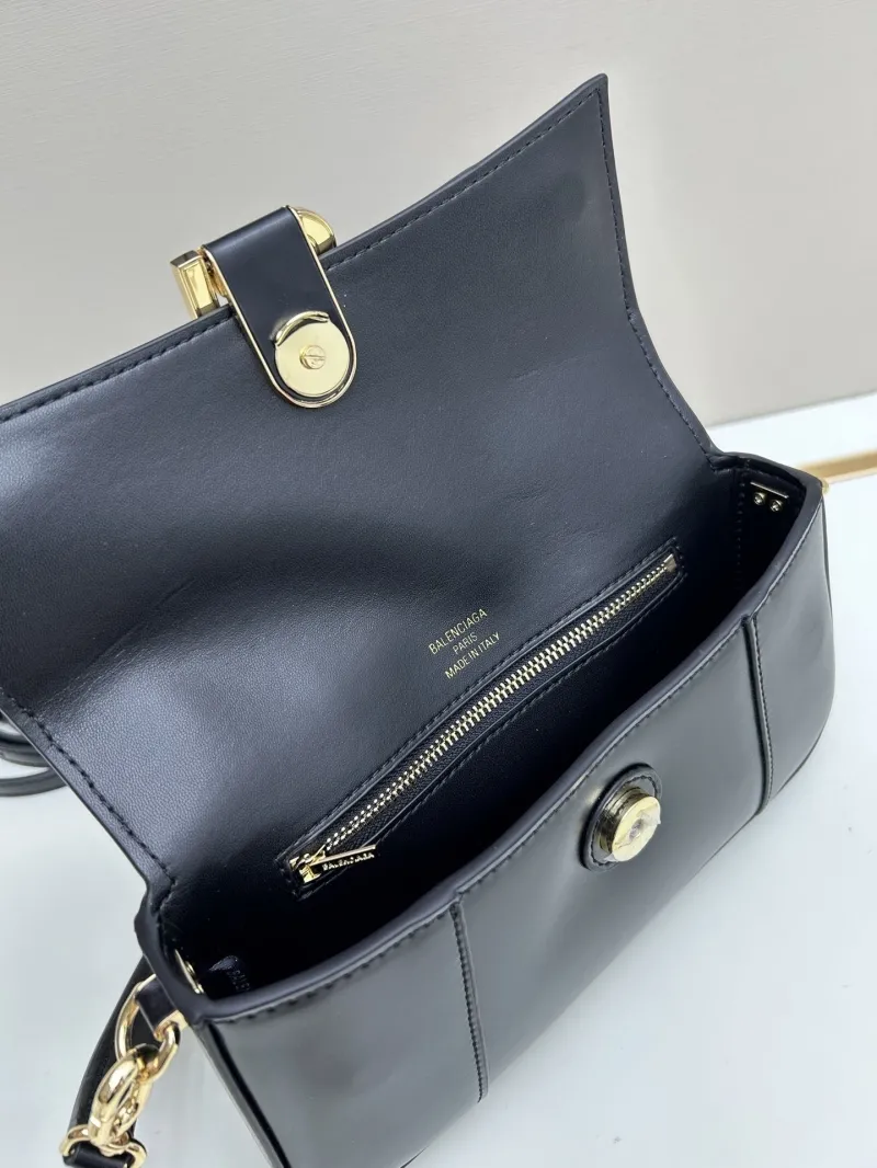 Balenciaga Black Leather Crossbody Shoulder Bag 02606 - Image 7