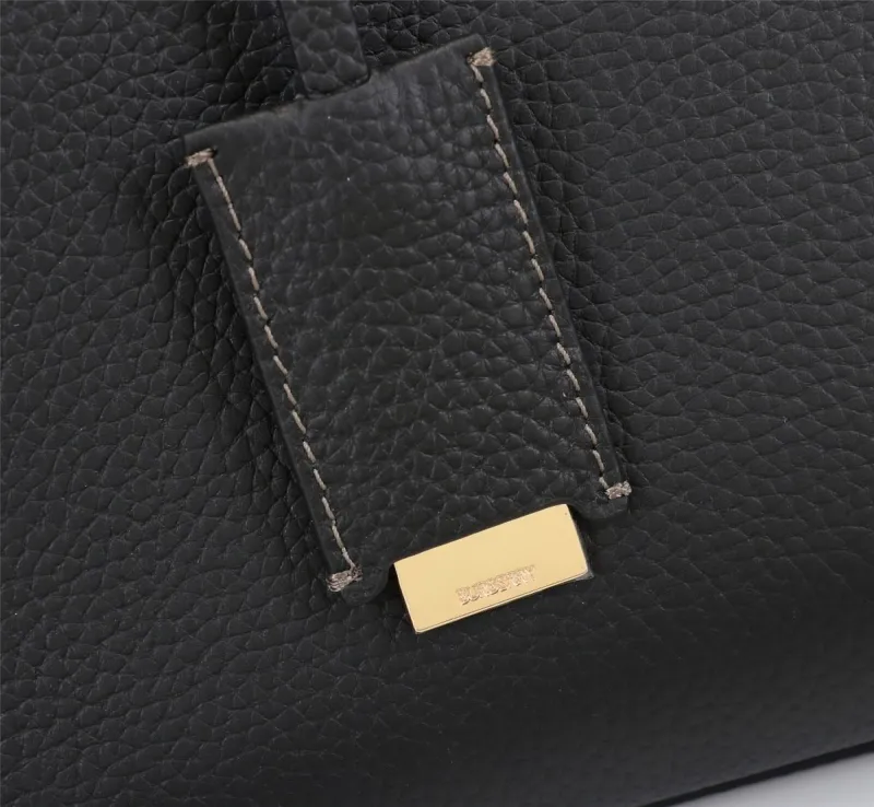 Burberry Black Leather Top Handle Shoulder Bag - Image 7