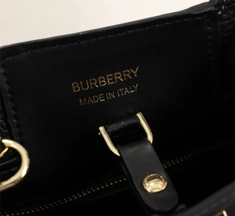 Burberry Black Leather Top Handle Shoulder Bag - Image 8