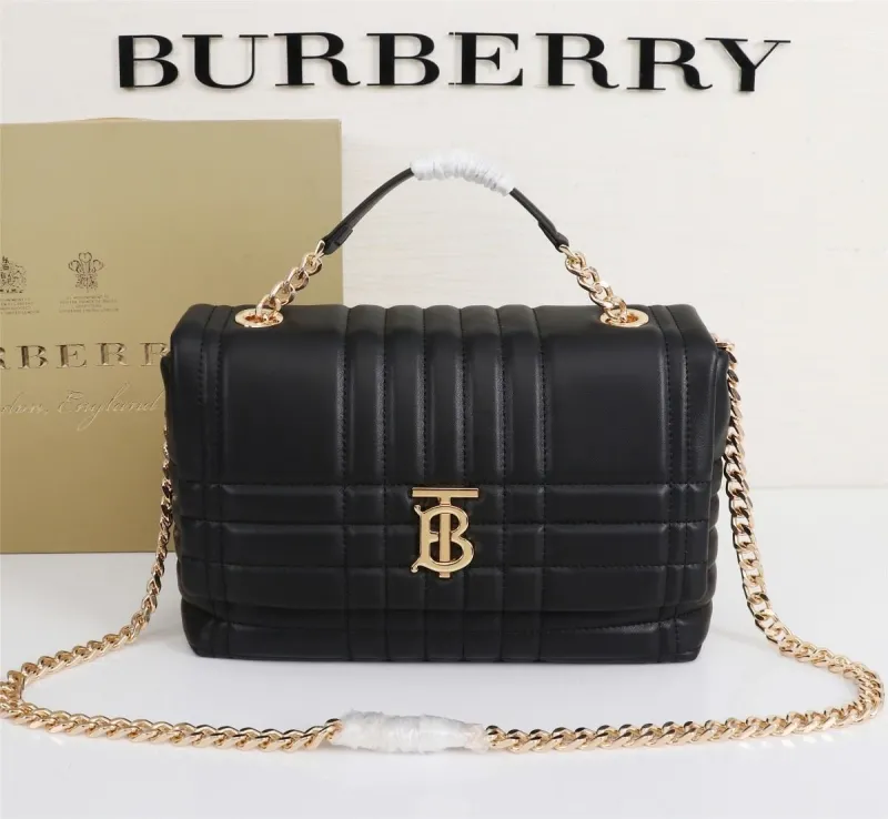 Burberry Black Quilted Top Handle Shoulder Bag