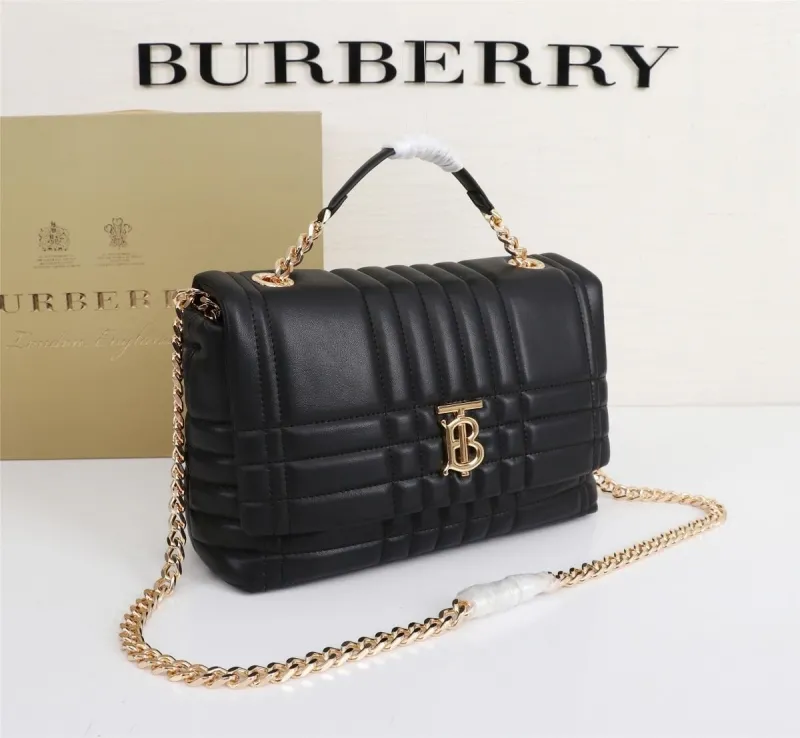 Burberry Black Quilted Top Handle Shoulder Bag - Image 3