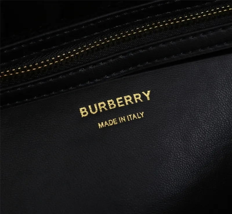 Burberry Black Quilted Top Handle Shoulder Bag - Image 7