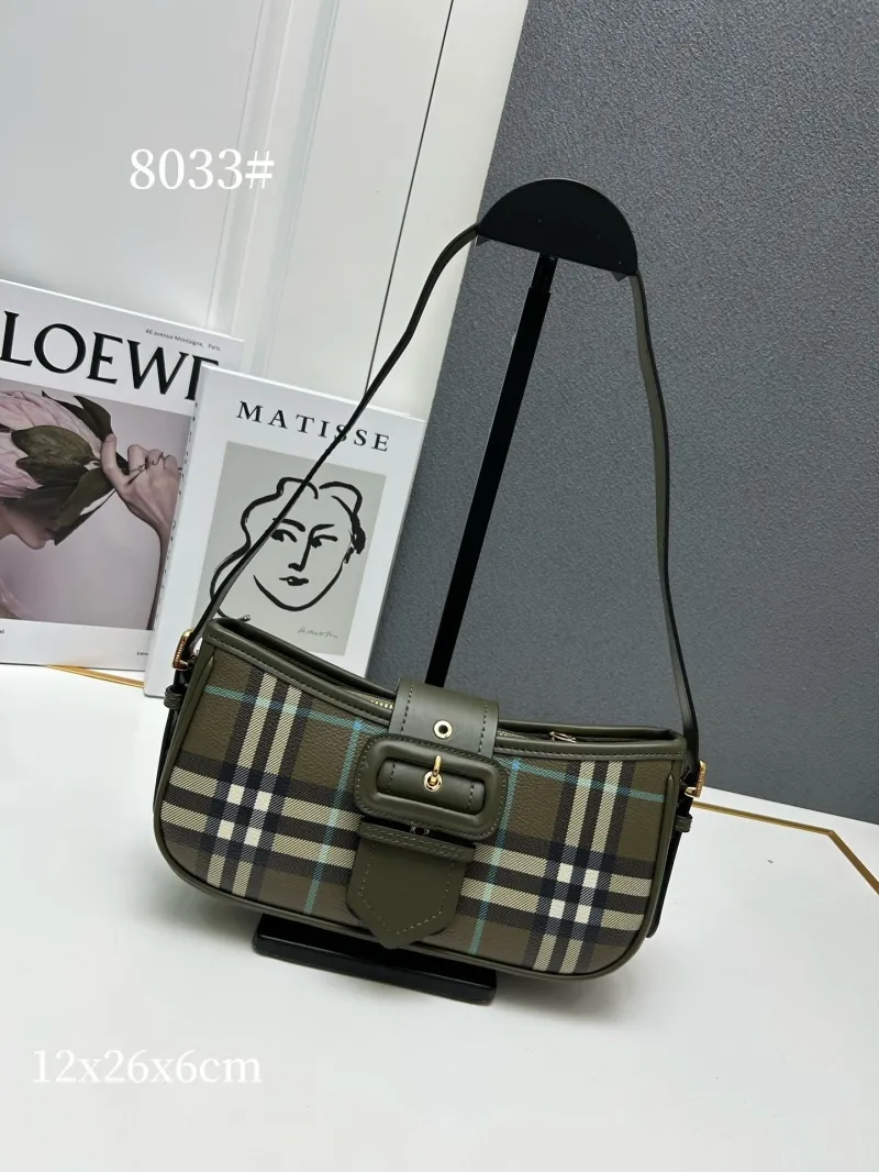 Burberry Olive Check Shoulder Bag 8033