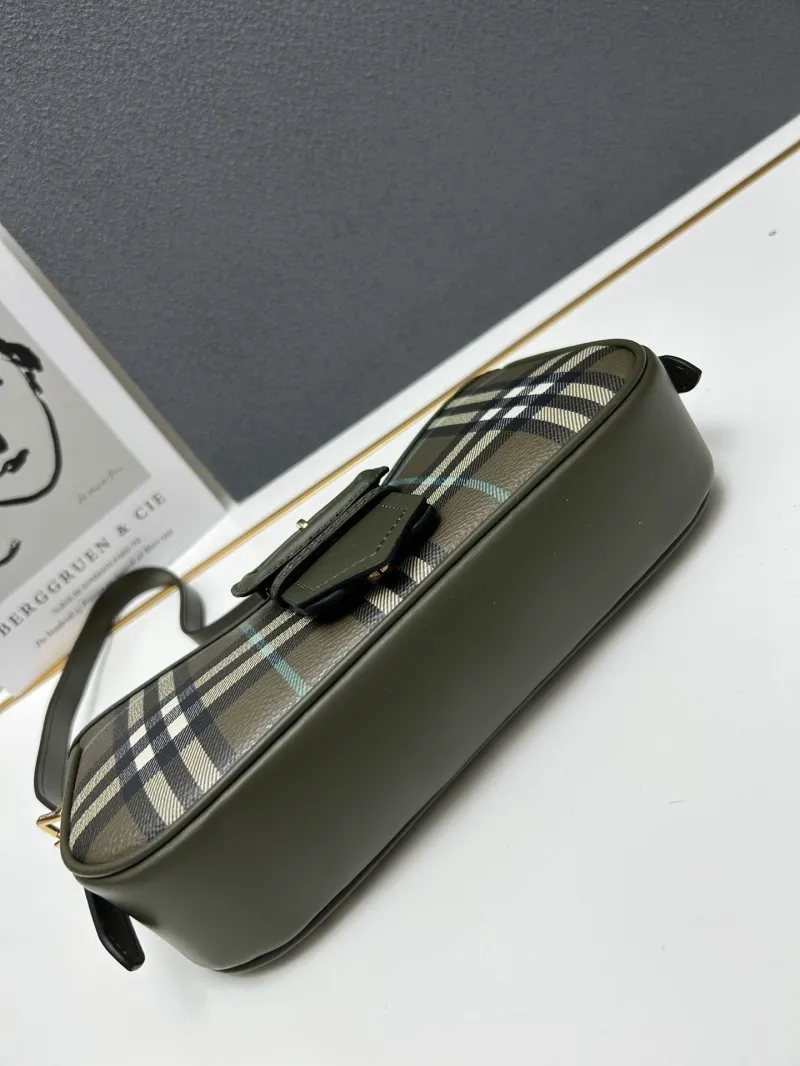 Burberry Olive Check Shoulder Bag 8033 - Image 7