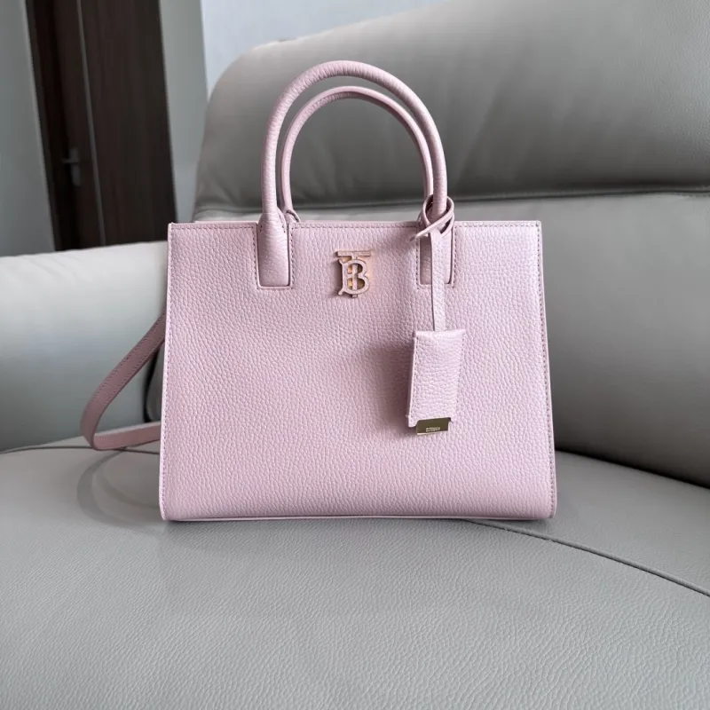 Burberry Pink Leather Top Handle Crossbody Tote Bag 53