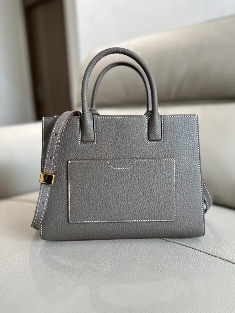 Alternative view of Burberry Gray Leather Top Handle Tote Bag 54