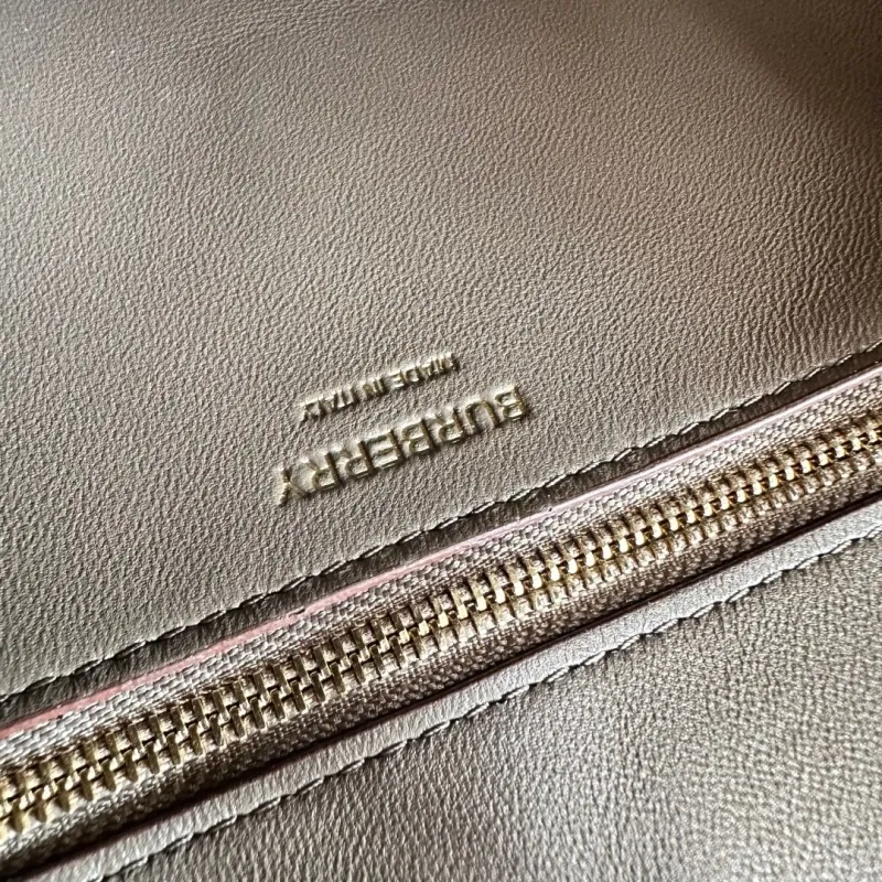 Burberry Gray Leather Top Handle Tote Bag 54 - Image 8
