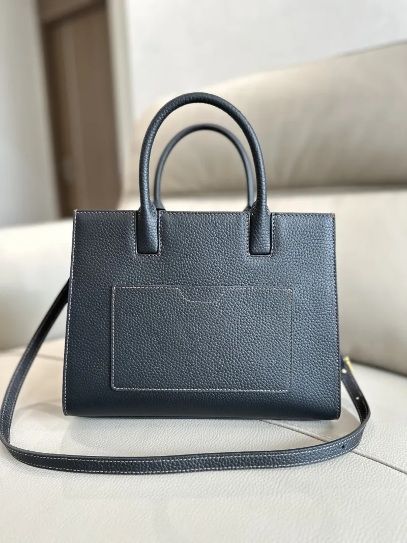 Alternative view of Burberry Dark Gray Leather Top Handle Tote Bag
