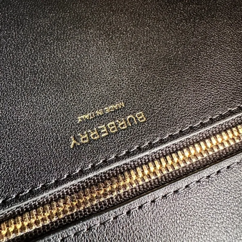 Burberry Dark Gray Leather Top Handle Tote Bag - Image 9