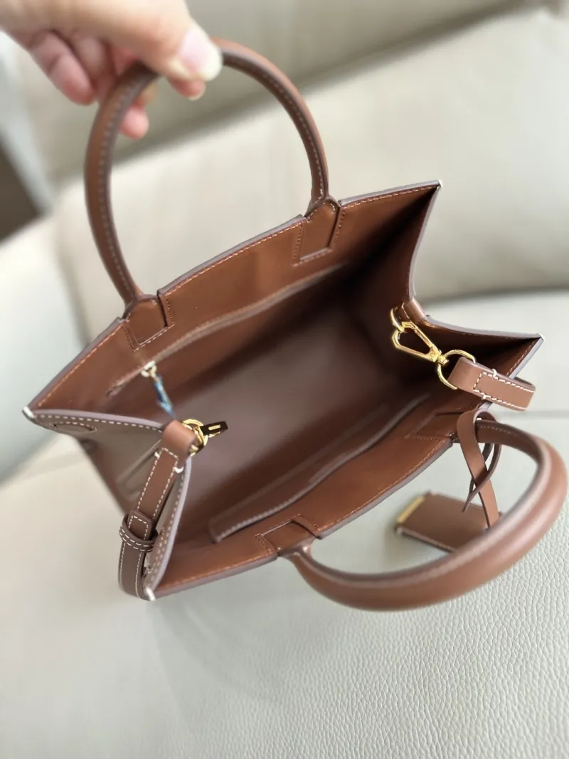 Burberry White Brown Canvas Leather Tote Bag - Image 7