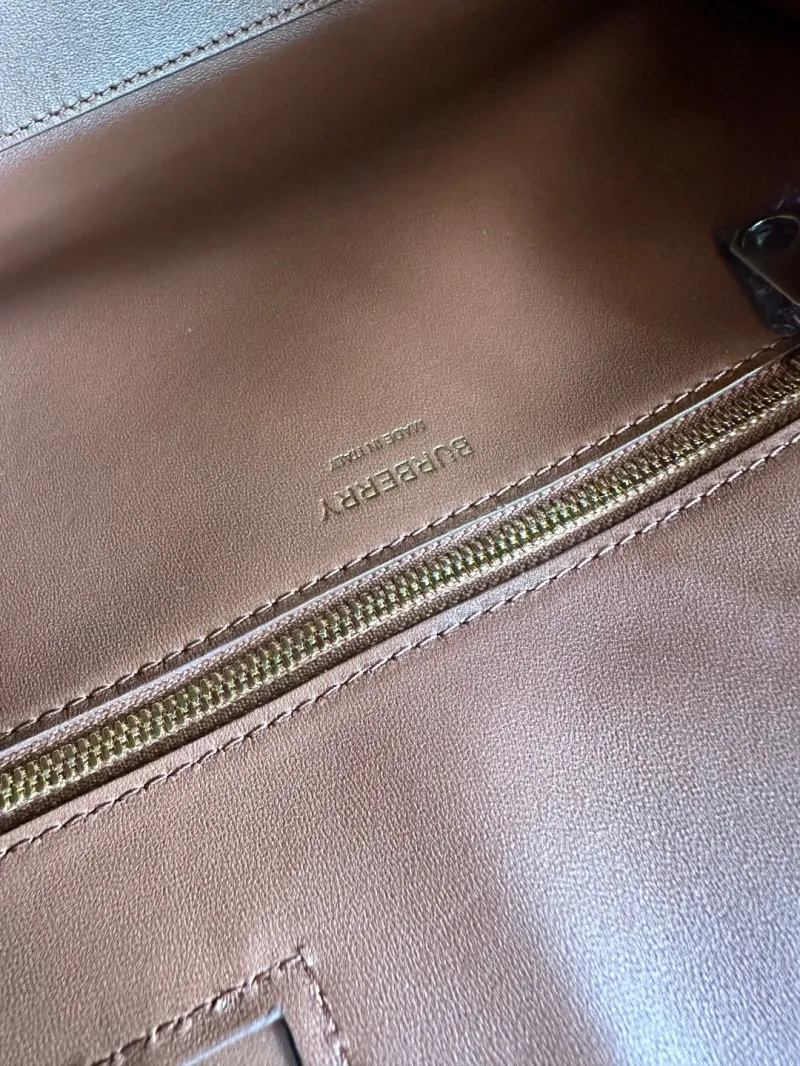 Burberry White Brown Canvas Leather Tote Bag - Image 8