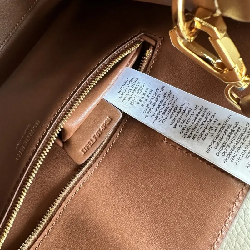Burberry White Brown Canvas Leather Tote Bag - Image 9