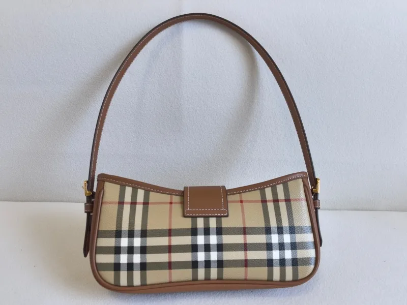 Burberry Vintage Check Shoulder Bag Brown Leather - Image 4