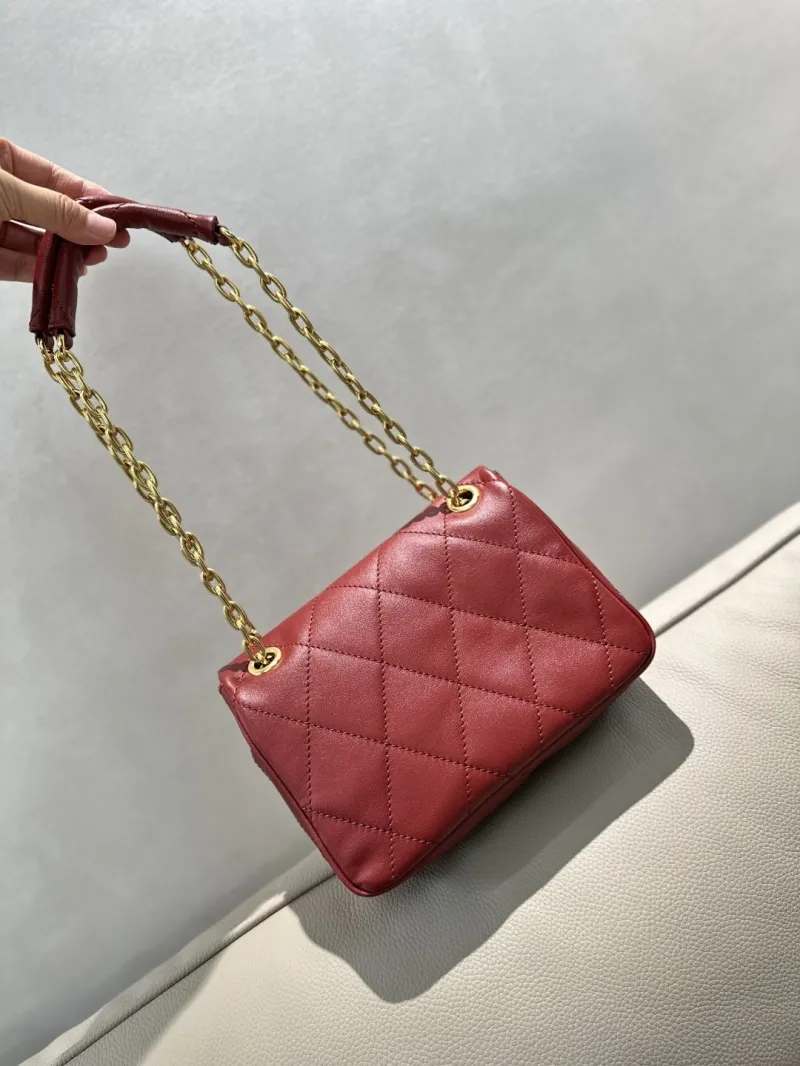 Alternative view of Burberry Red Quilted Chain Top Handle Bag