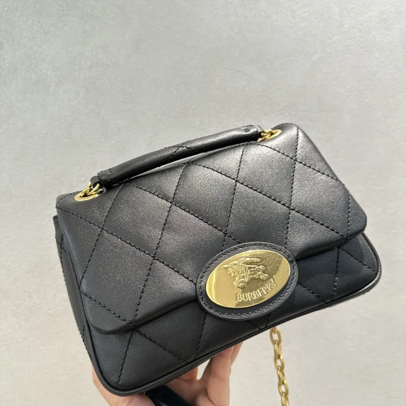 Alternative view of Burberry Black Quilted Top Handle Crossbody Bag