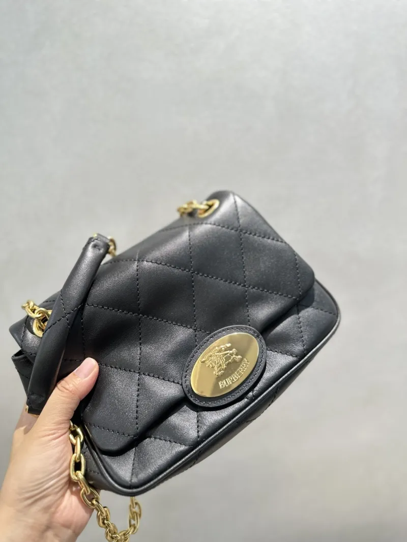 Burberry Black Quilted Top Handle Crossbody Bag - Image 5