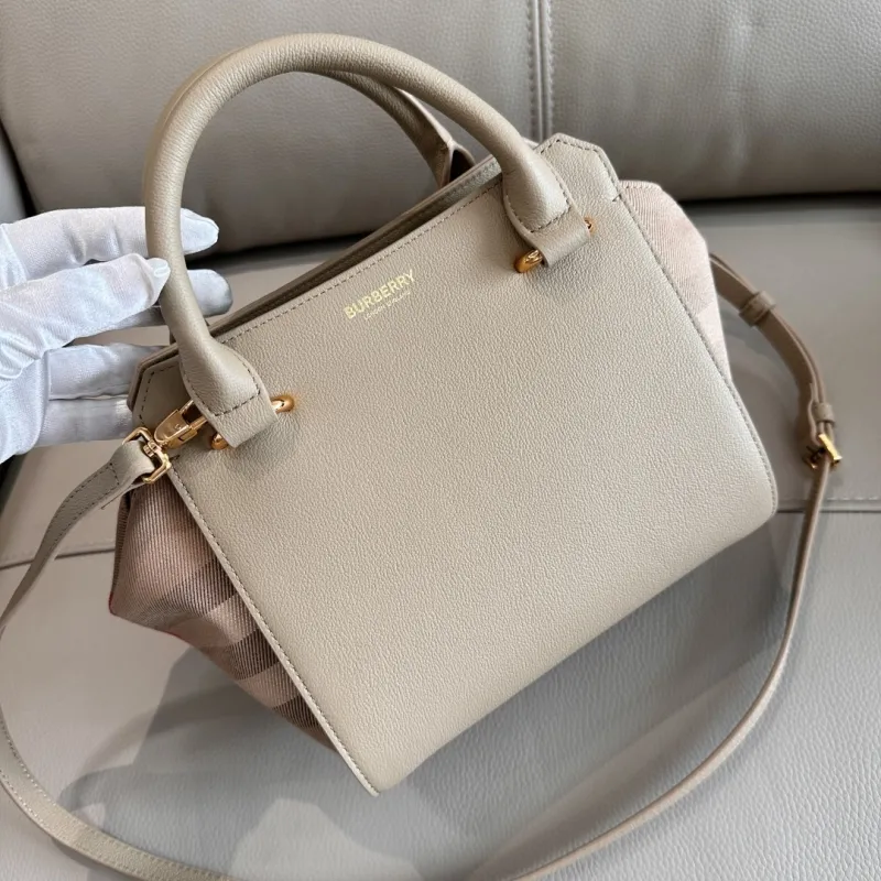 Burberry Light Gray Top Handle Crossbody Bag - Image 4