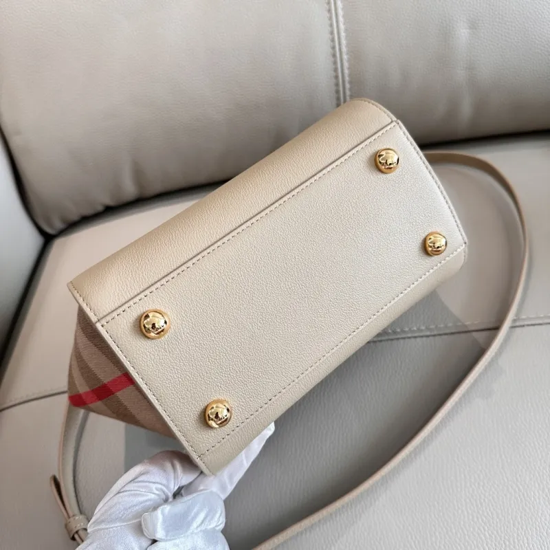 Burberry Light Gray Top Handle Crossbody Bag - Image 8