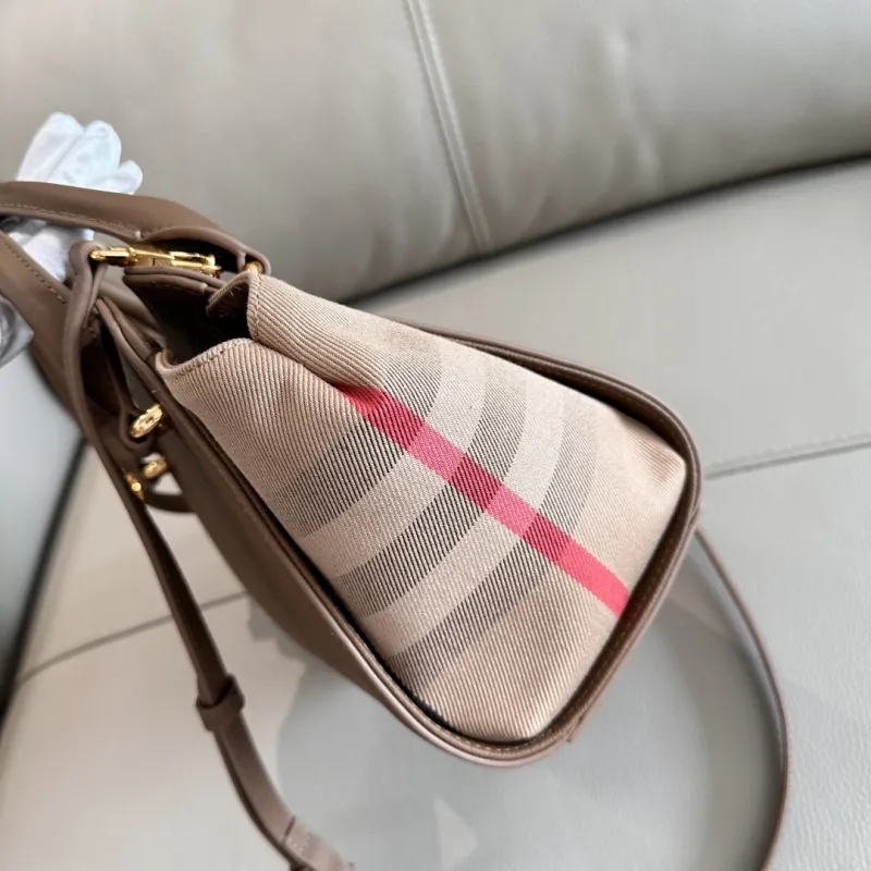 Burberry Brown Leather Top Handle Crossbody Bag - Image 5