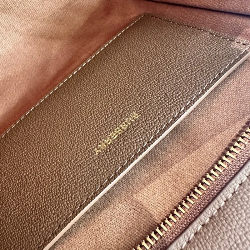 Burberry Brown Leather Top Handle Crossbody Bag - Image 9