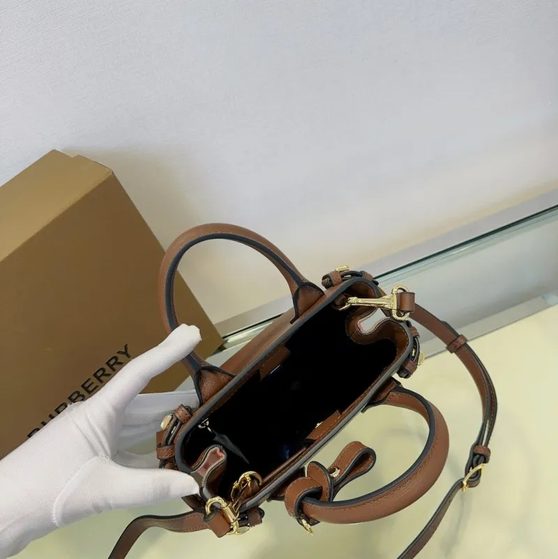 Burberry Brown Small Top Handle Crossbody Bag - Image 7