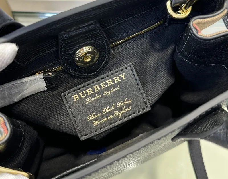 Burberry Black Small Top Handle Crossbody Bag - Image 8