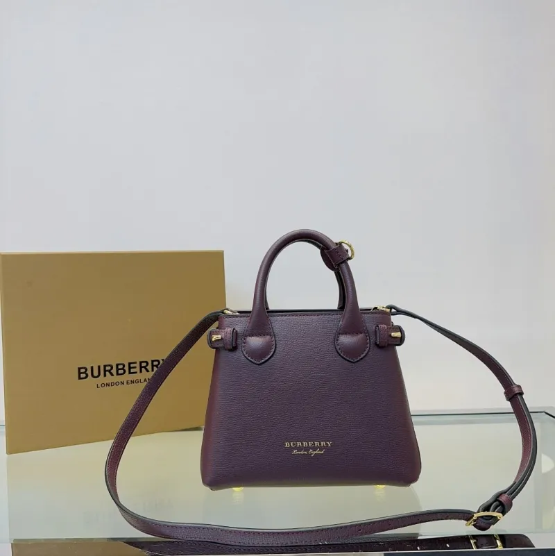 Burberry Dark Purple Small Top Handle Crossbody Bag