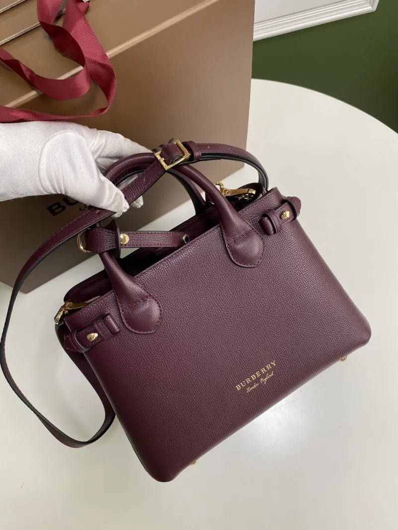 Alternative view of Burberry Burgundy Leather Top Handle Crossbody Bag