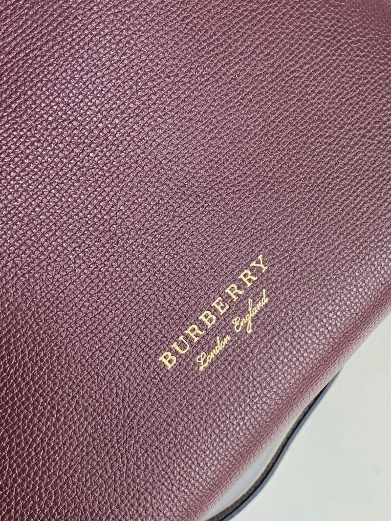 Burberry Burgundy Leather Top Handle Crossbody Bag - Image 3