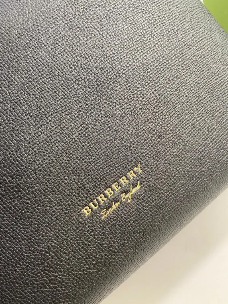 Burberry Black Leather Top Handle Shoulder Bag - Image 4