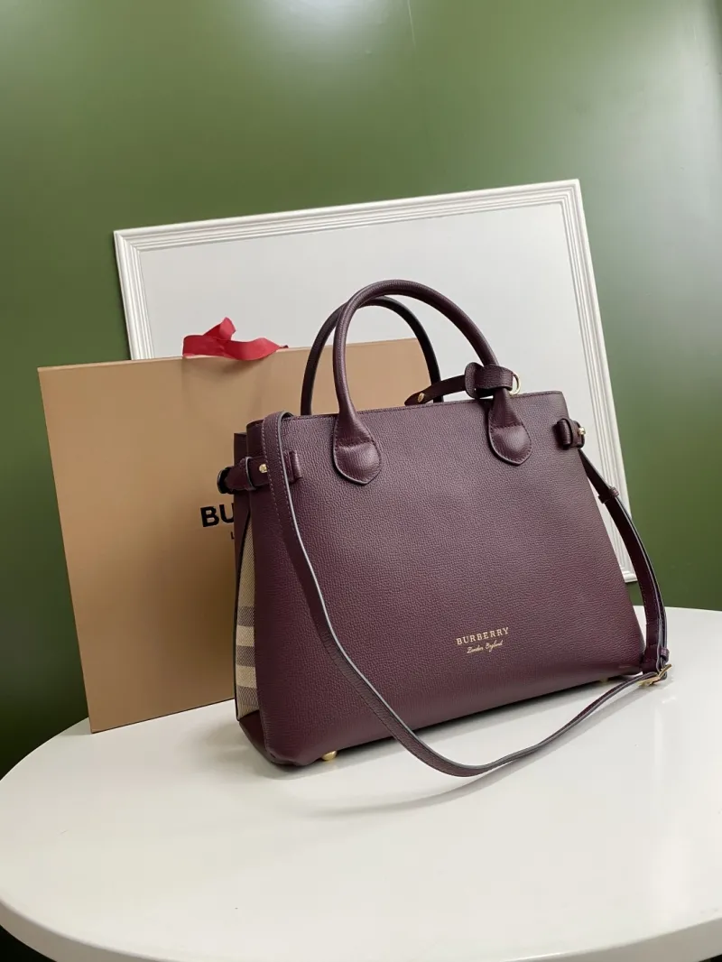 Burberry Dark Purple Top Handle Tote Bag 78 - Image 3