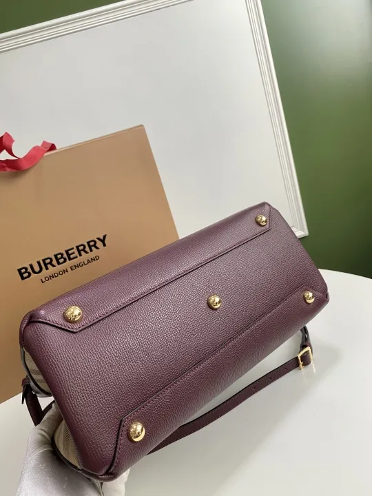 Burberry Dark Purple Top Handle Tote Bag 78 - Image 6