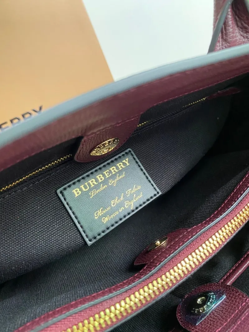 Burberry Dark Purple Top Handle Tote Bag 78 - Image 8
