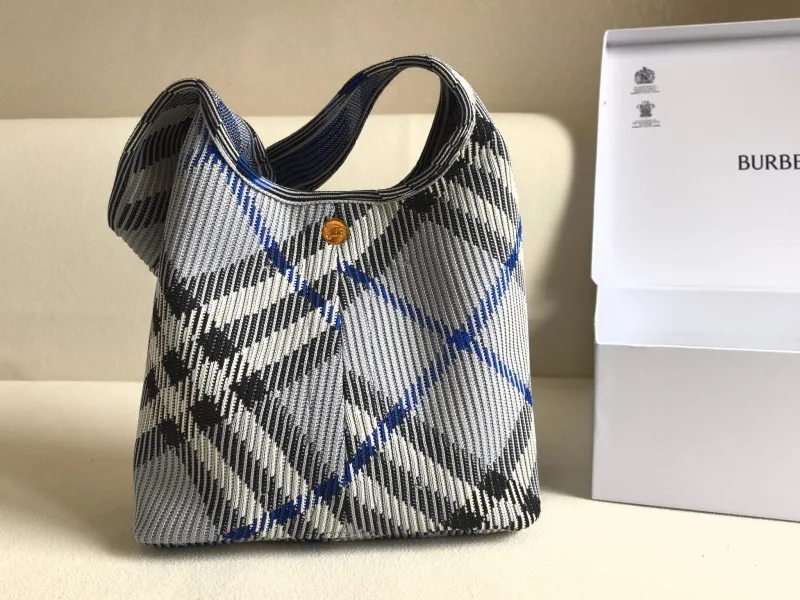 Alternative view of Burberry Blue Check Hobo Bag 81