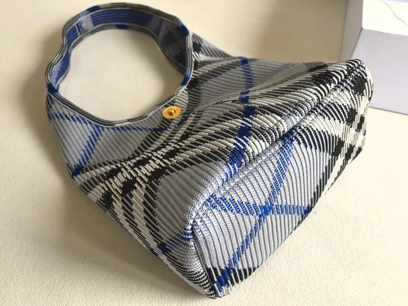 Burberry Blue Check Hobo Bag 81 - Image 3