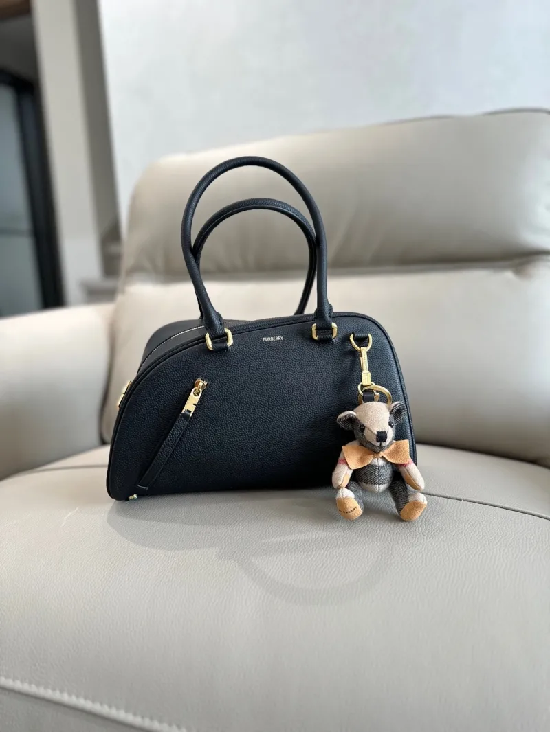Burberry Black Leather Top Handle Bag - Image 3
