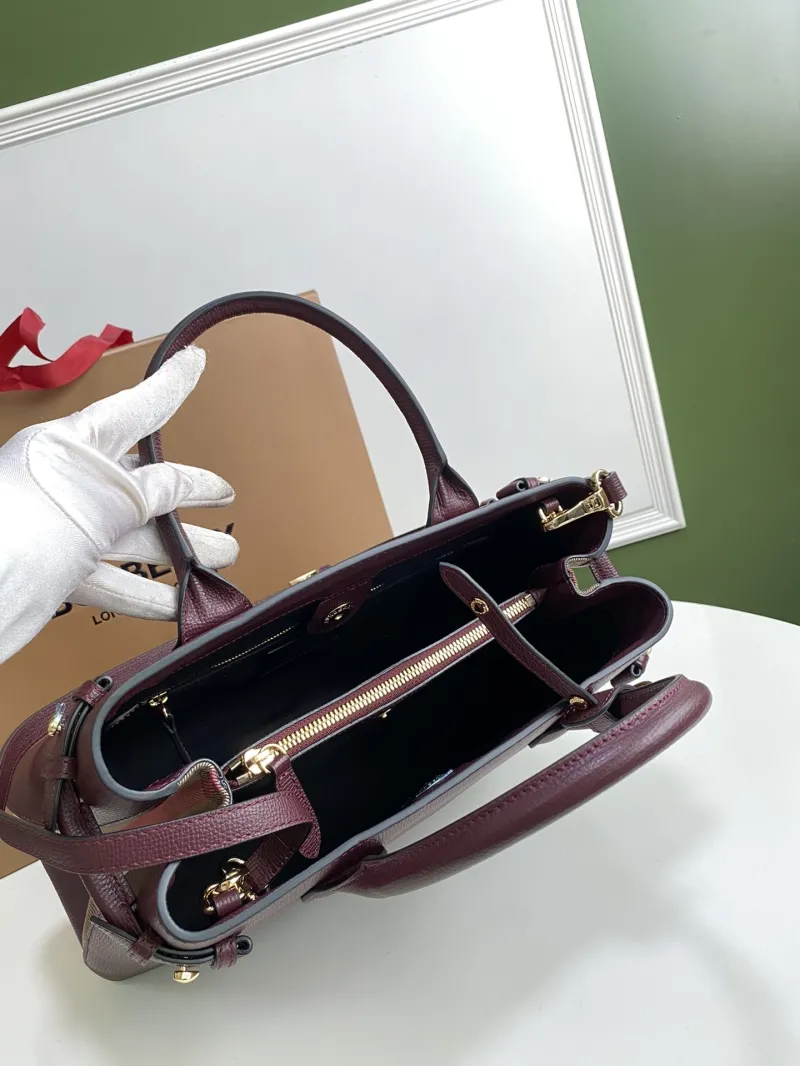 Burberry Dark Purple Top Handle Tote Bag - Image 7