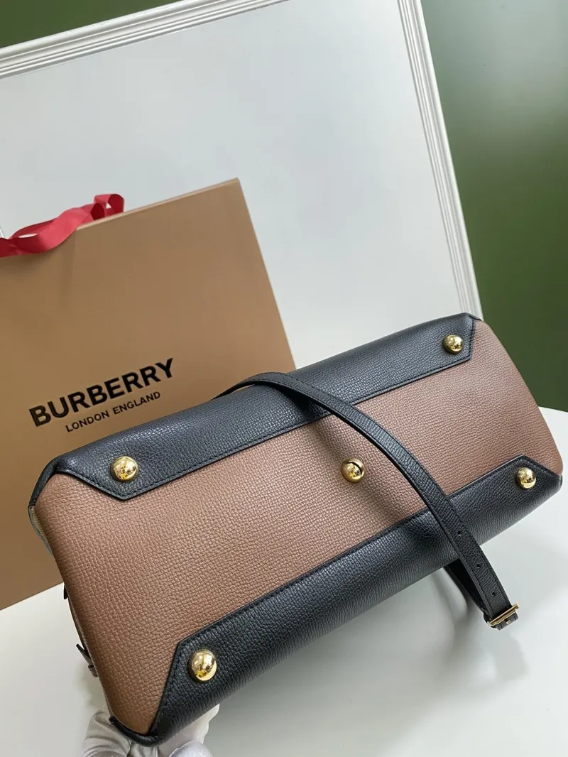 Burberry Black Brown Top Handle Tote Bag 87 - Image 6