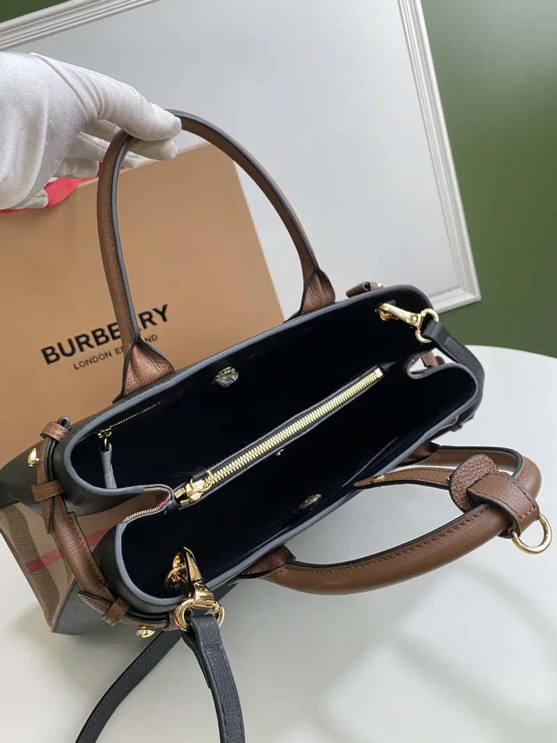 Burberry Black Brown Top Handle Tote Bag 87 - Image 7