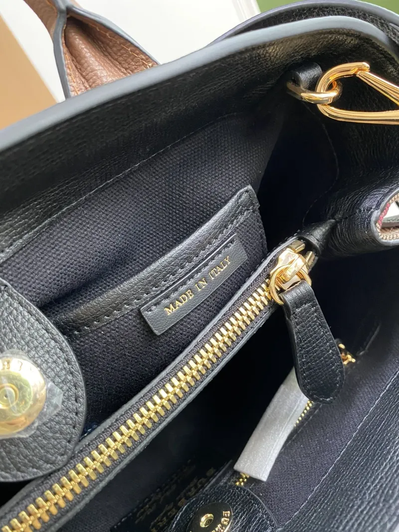 Burberry Black Brown Top Handle Tote Bag 87 - Image 9