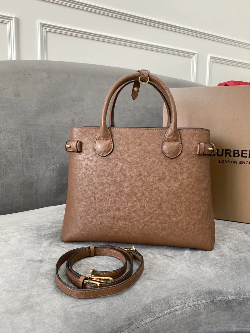 Alternative view of Burberry Brown Leather Top Handle Tote Bag