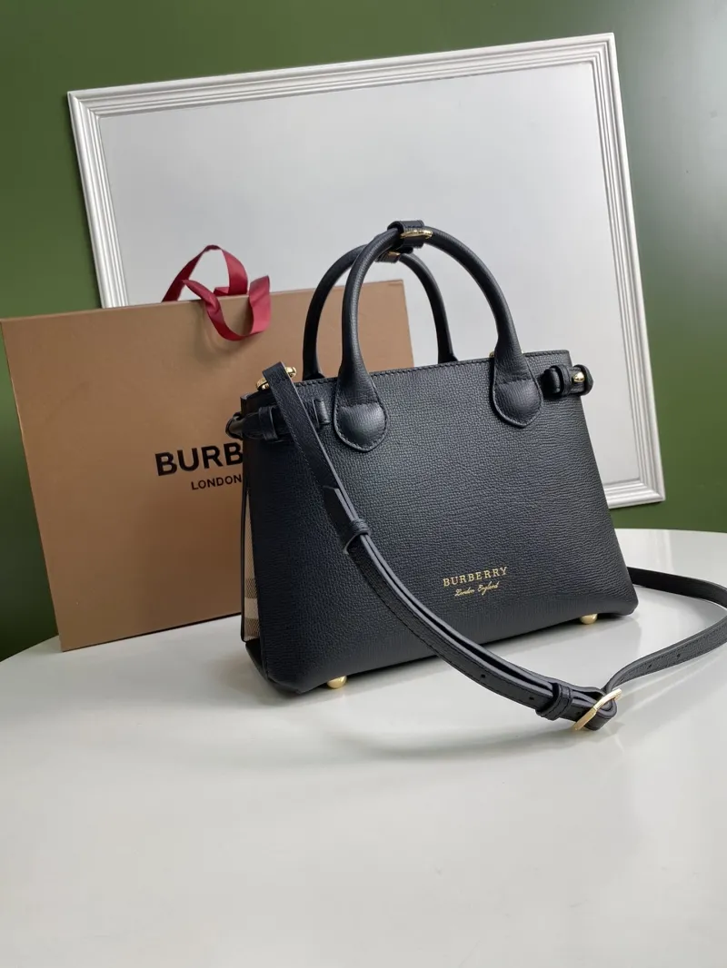 Burberry Black Leather Top Handle Crossbody Bag - Image 3