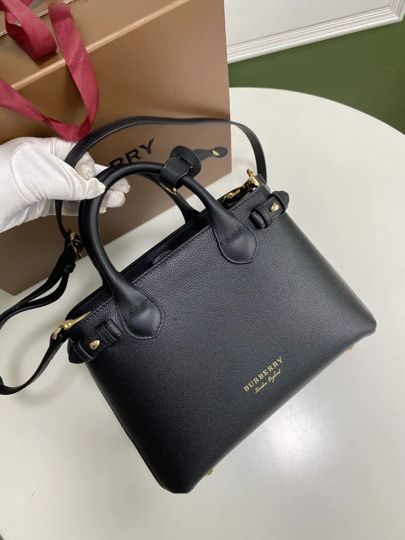 Burberry Black Leather Top Handle Crossbody Bag - Image 4