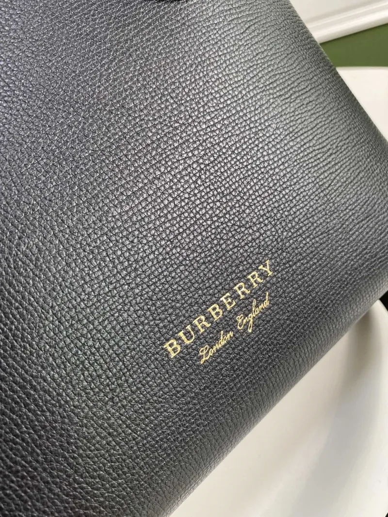 Burberry Black Leather Top Handle Crossbody Bag - Image 5
