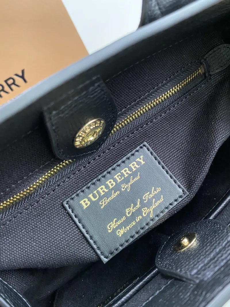 Burberry Black Leather Top Handle Crossbody Bag - Image 9