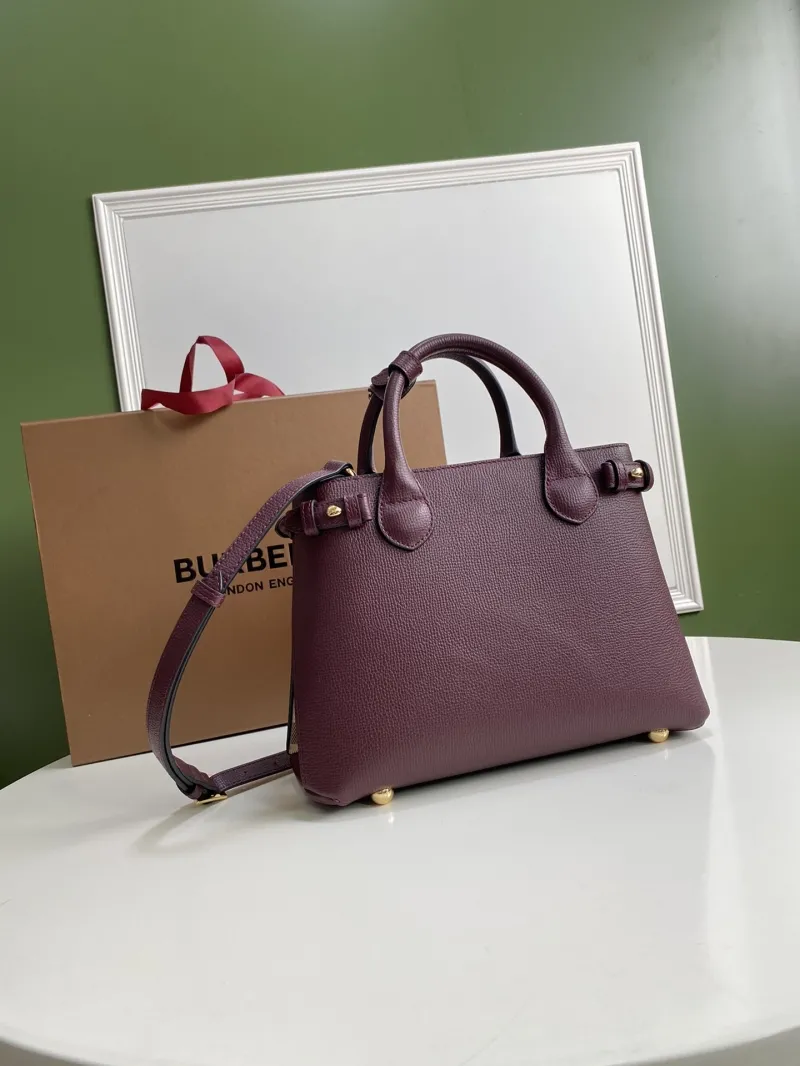 Alternative view of Burberry Burgundy Top Handle Leather Bag